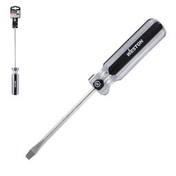 [DS-0125] DESARMADOR PLANO 1/4 X 4" MANGO PVC ASME-B107.600 (CAJA C/6 PZAS - PRECIO X PIEZA)