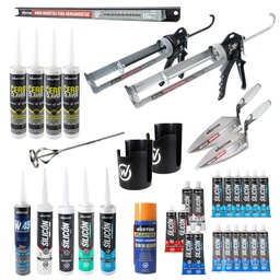 [KITSILICONES] KIT DE SILICONES C/CALAFATEADORA Y ACCESORIOS