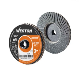 [MF-13120] MINI DISCO LAMINADO D/CAMBIO RAPIDO 3&quot; TIPO S ZIRCONIA G036 (Precio x Pieza – Bolsa c/10 pzs)