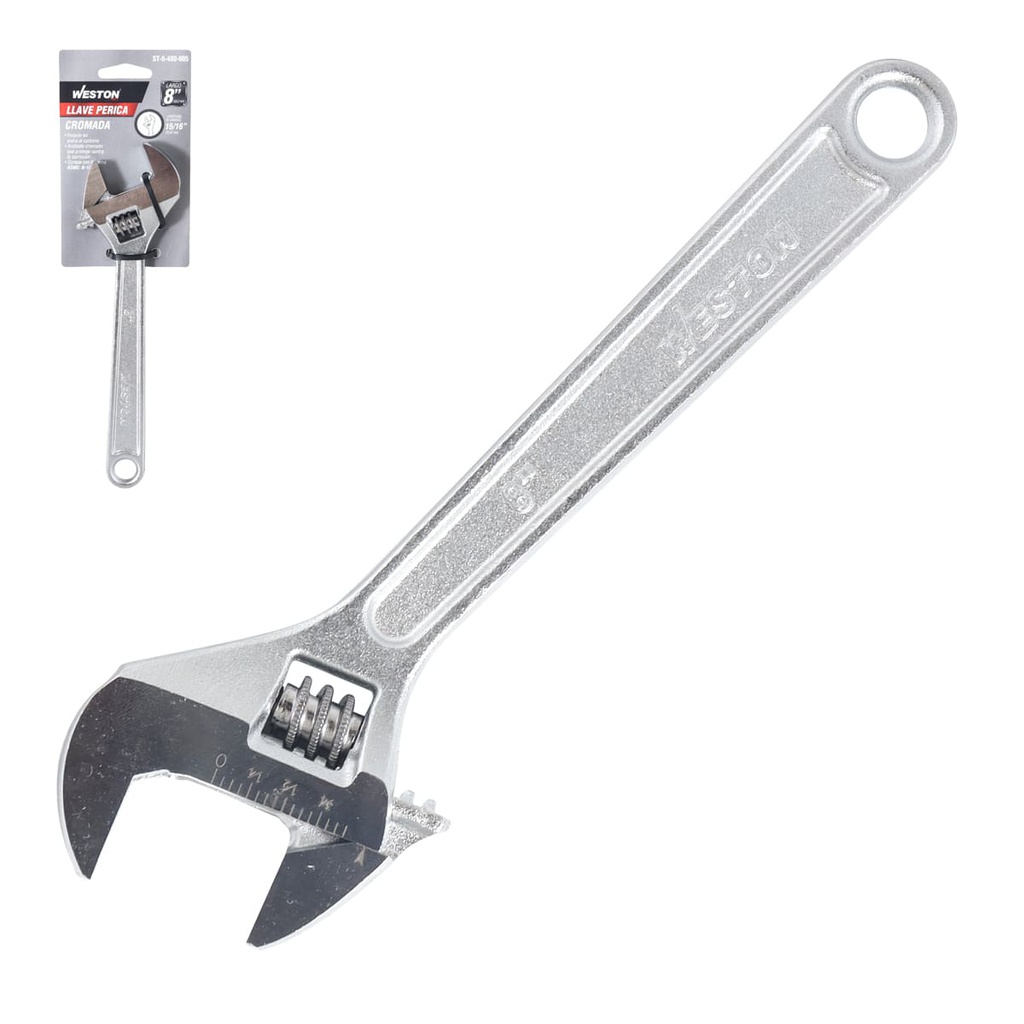 LLAVE PERICA CROMADA 8" (Caja c/6 pzs - Precio x Pieza)