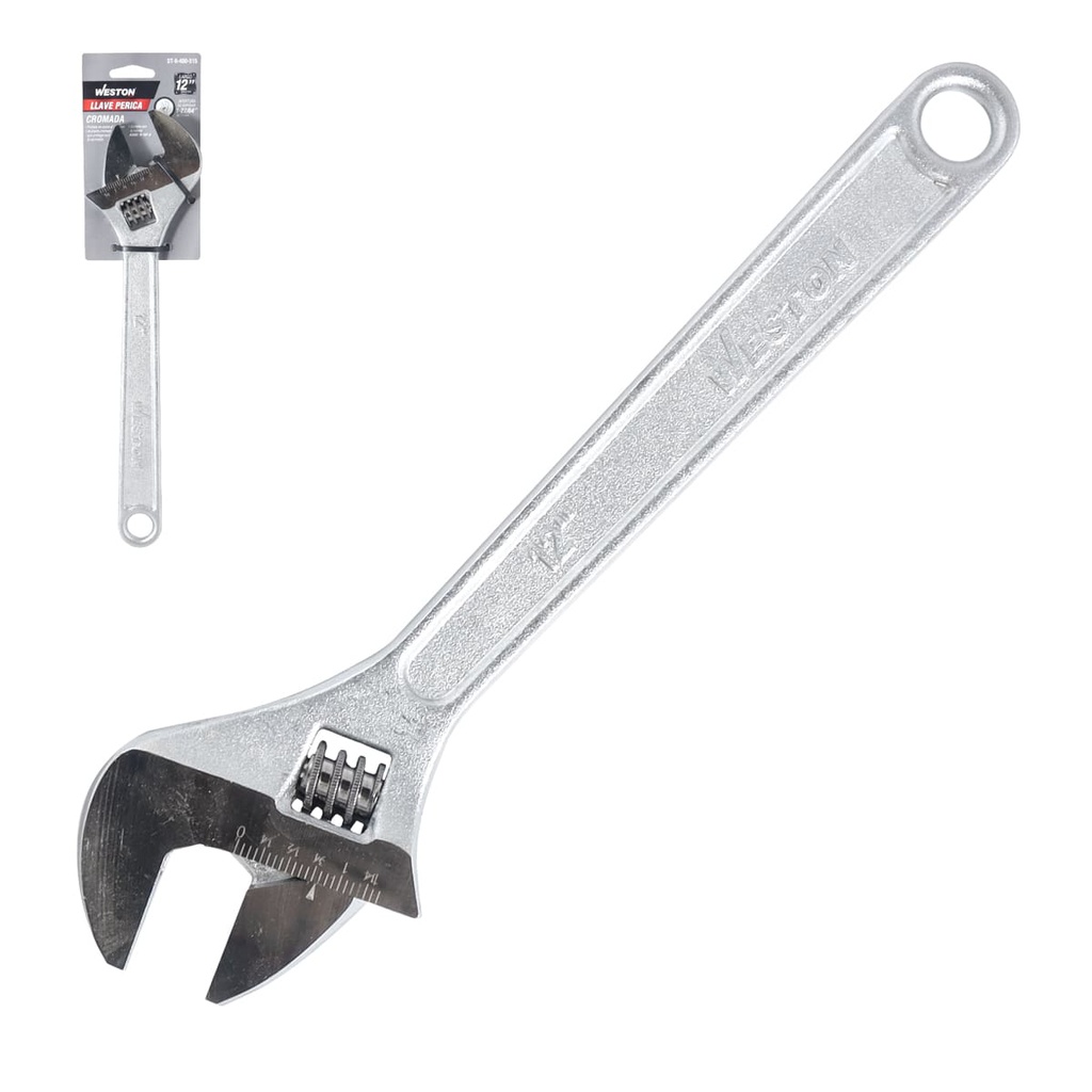 LLAVE PERICA CROMADA 12" (Caja c/6 pzs)