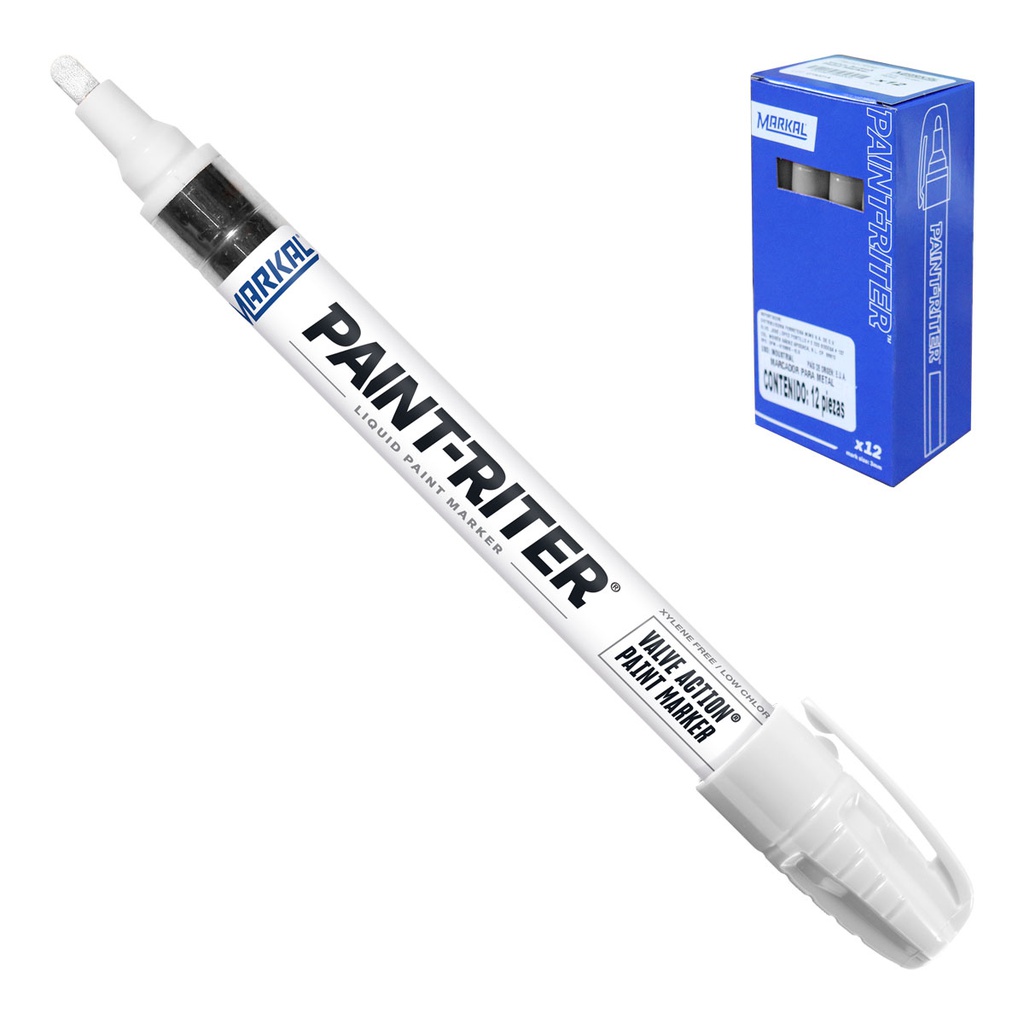 MARCADOR VALVE ACTION BLANCO (CAJA C/12 - PRECIO X PZA)