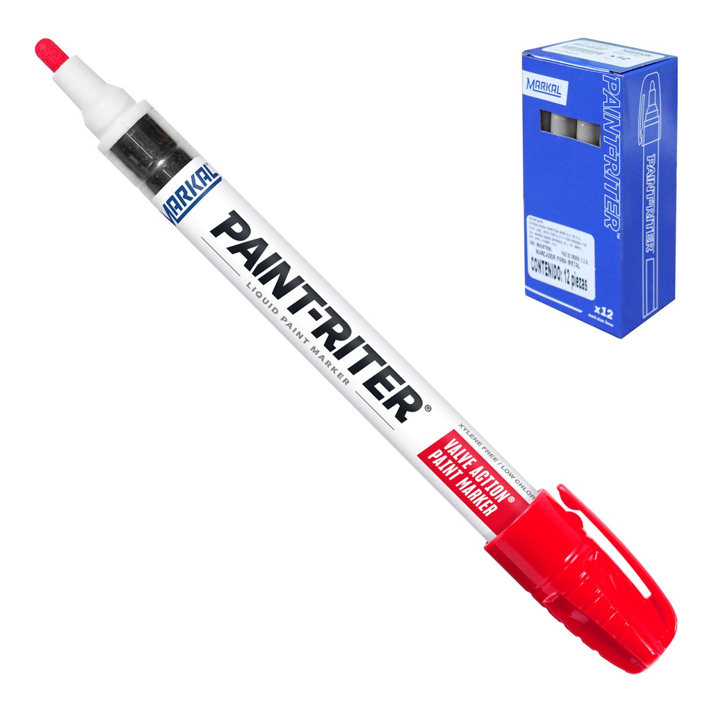 MARCADOR VALVE ACTION ROJO (CAJA C/12 - PRECIO X PZA)