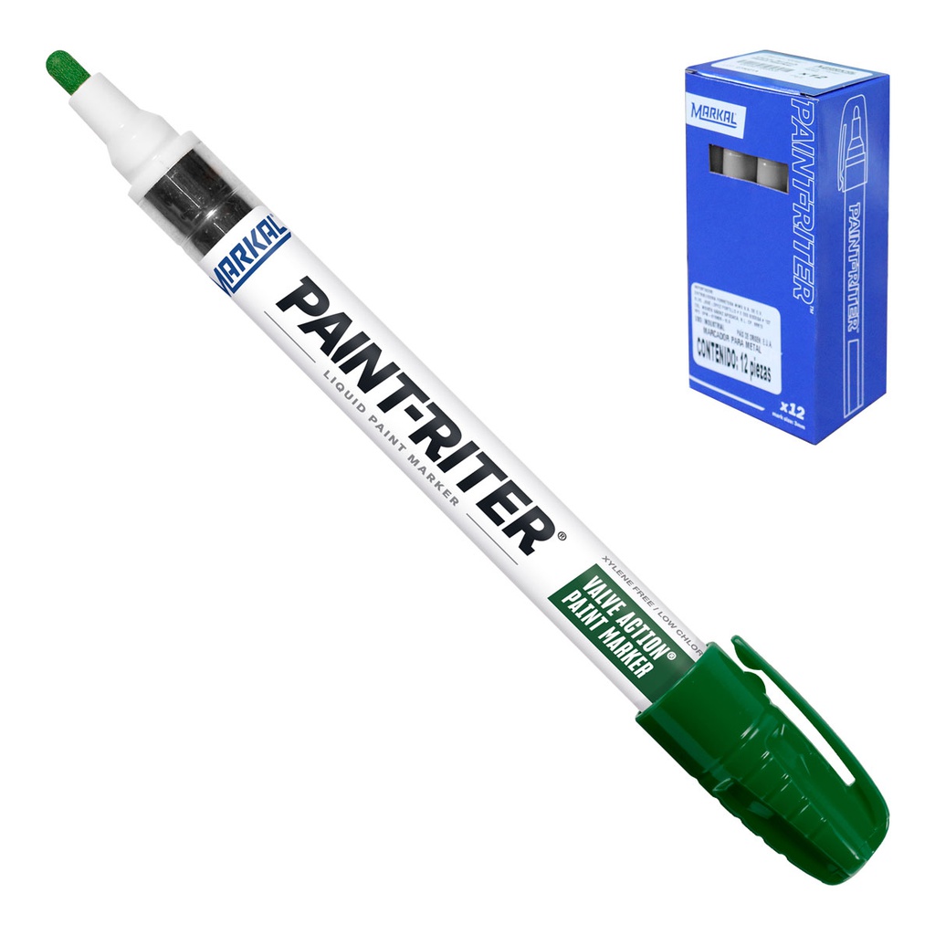 MARCADOR VALVE ACTION VERDE (CAJA C/12 - PRECIO X PZA)