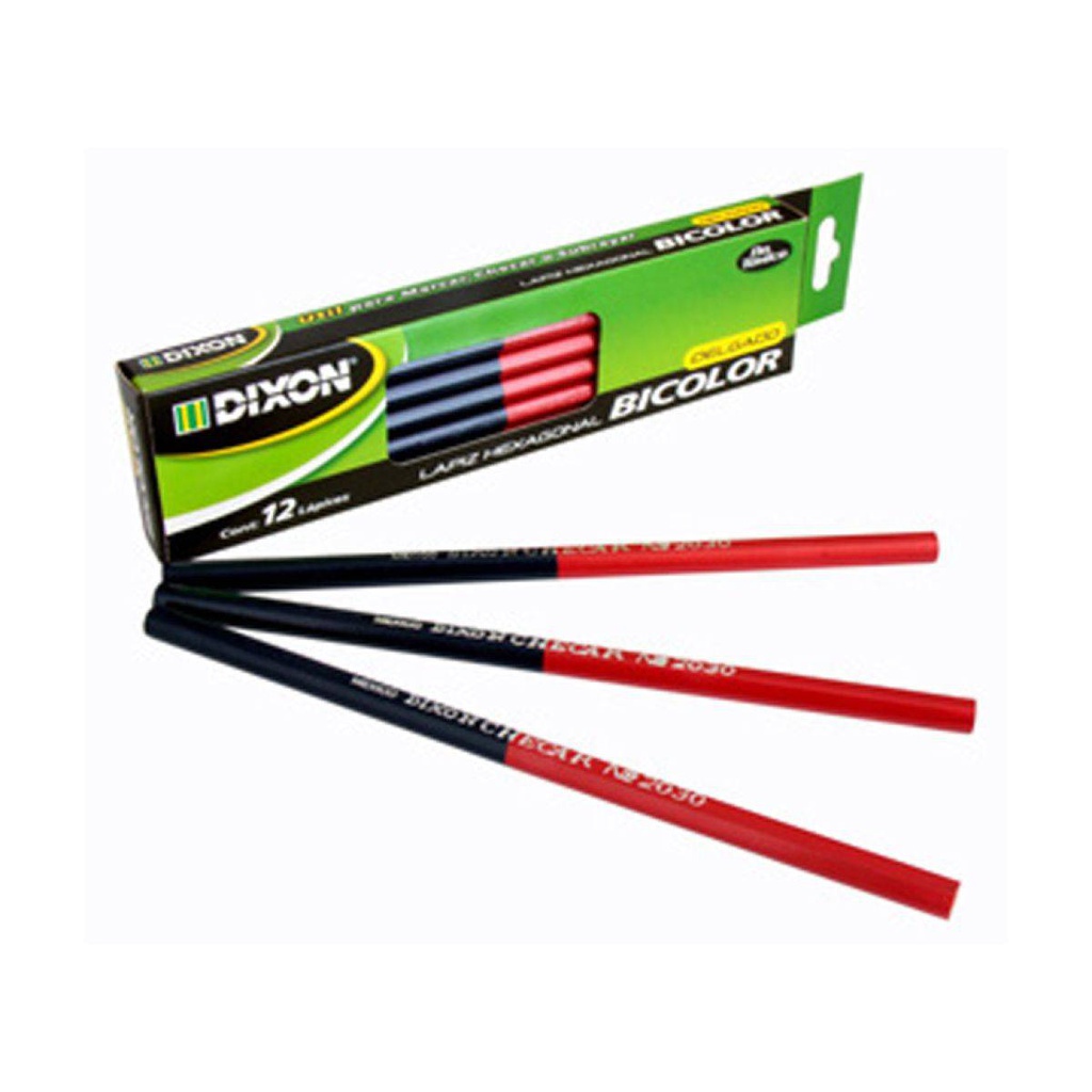LAPIZ BICOLOR HEXAGONAL DIXON JUMBO CAJA C/10PZS (PRECIO X CAJA)