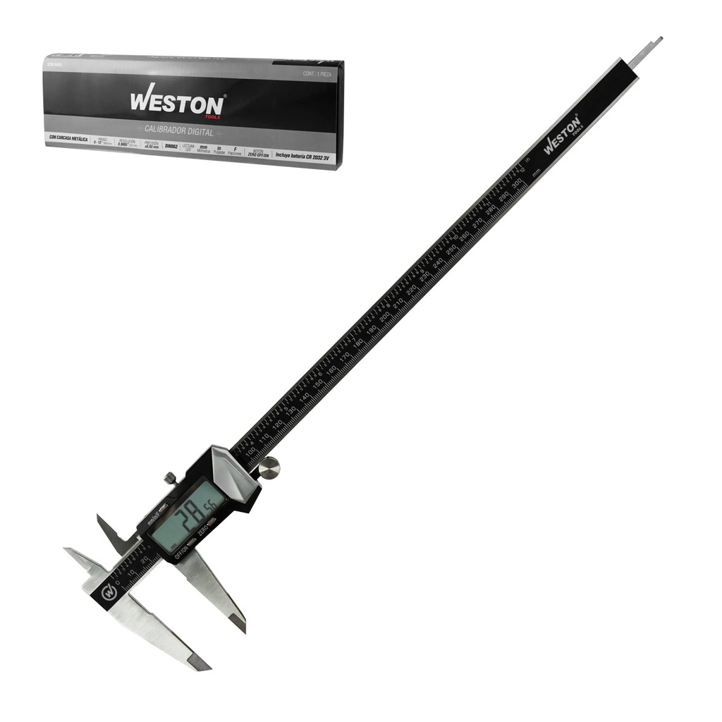 CALIBRADOR DIGITAL ACERO INOX. CARCASA METALICA 12"