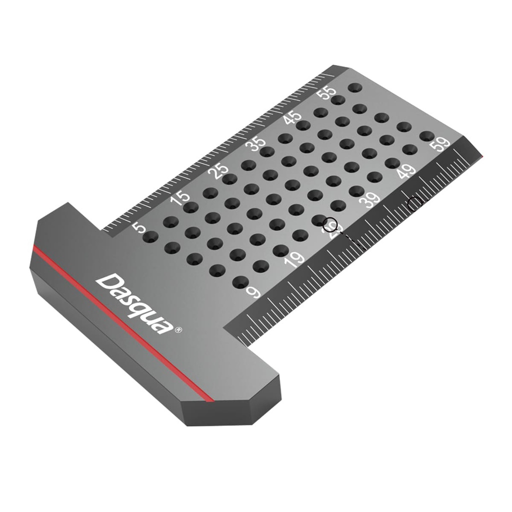 REGLA EN FORMA DE T DE ALUMINIO CON AGUJEROS DE MARCADO DE BOLSILLO FRACCIONAL