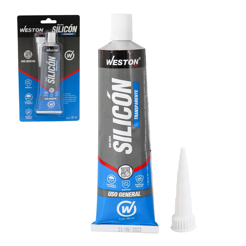 SILICON TRANSPARENTE USO GENERAL TUBO 85ml           