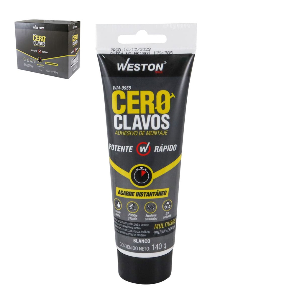 ADHESIVO DE MONTAJE CERO CLAVOS 140 g           