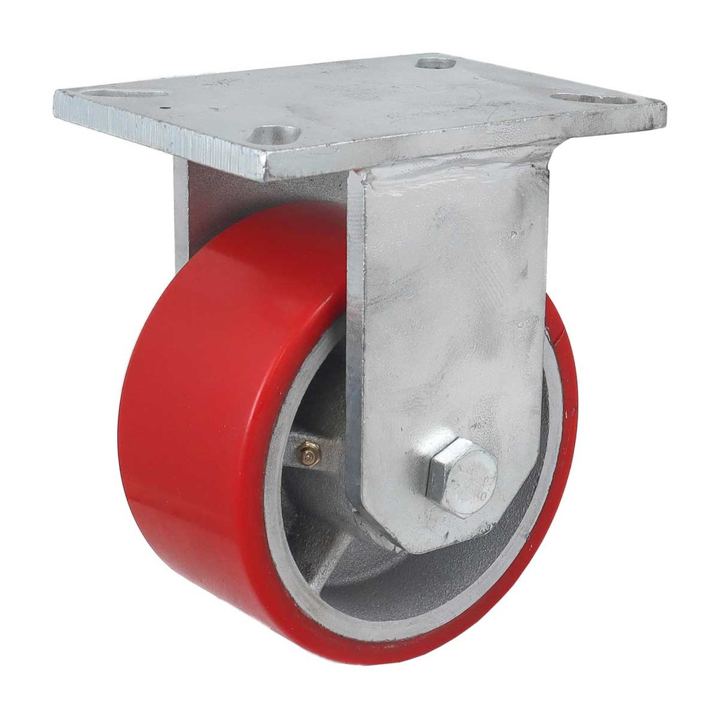 RODAJA FIERRO VACIADO C/PU ROJA FIJA 6" X 3" (152*75MM)