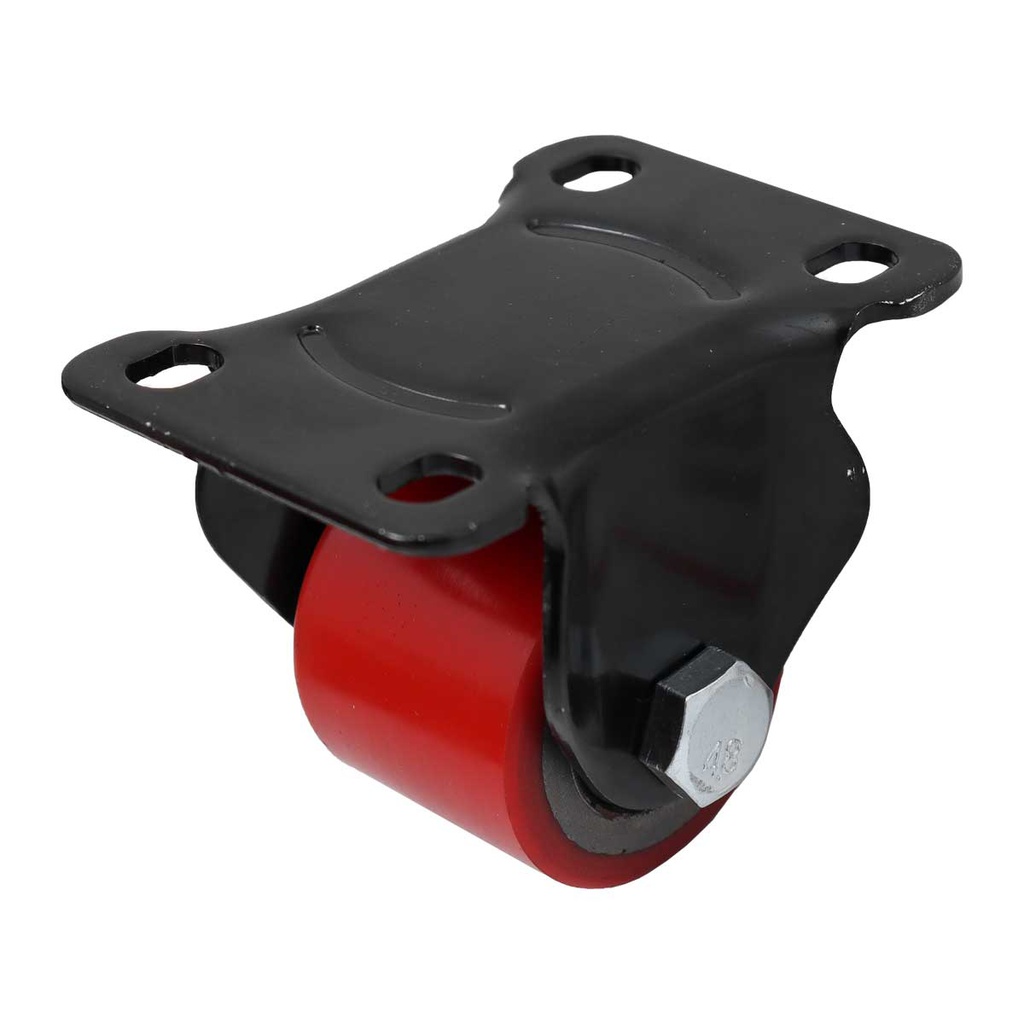 RODAJA FIERRO VACIADO C/PU ROJA FIJA HORQUILLA NEGRA 3" (75X40MM)