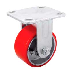 RODAJA FIERRO VACIADO C/PU FIJA ROJA 6X2"