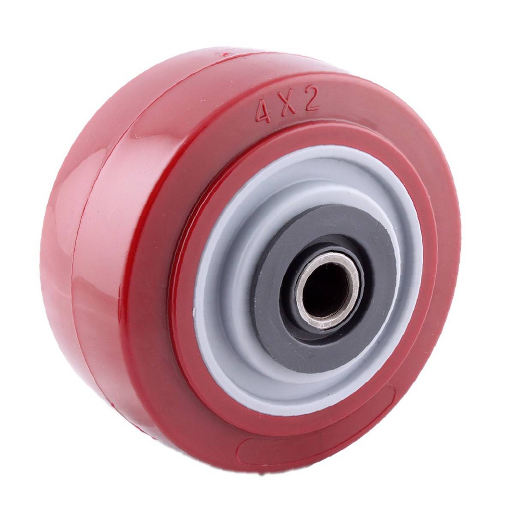 RUEDA MARRON PU 4X2" C/BALERO Y 2 CUBIERTAS PLASTICAS