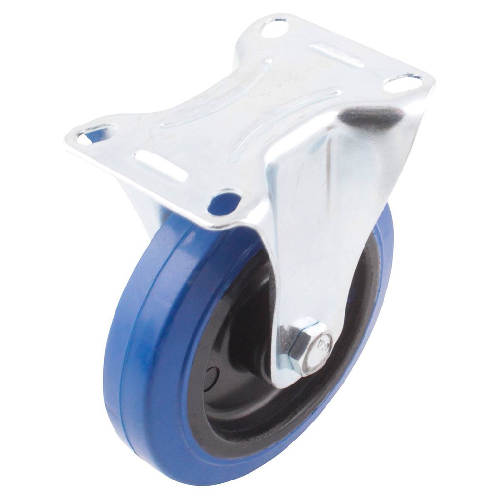 RODAJA FIJA DE GOMA AZUL 4"