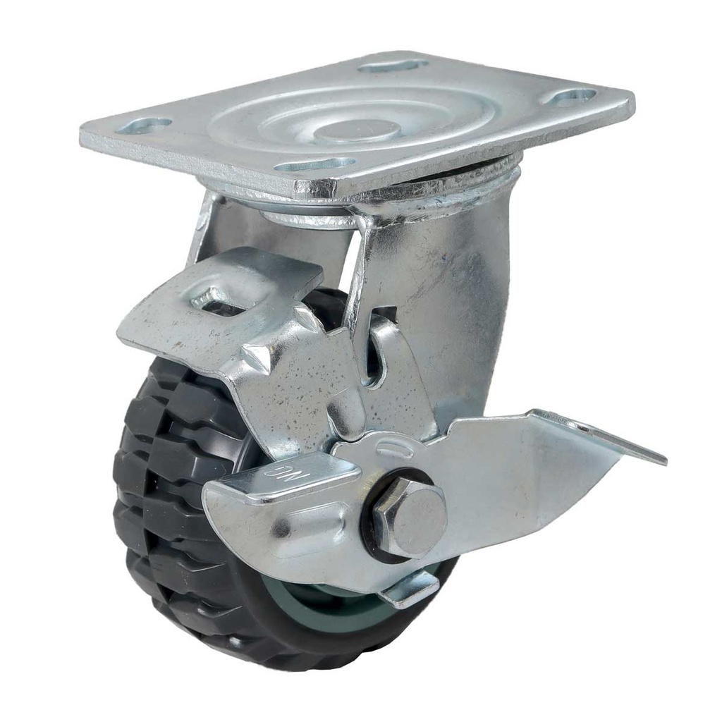 RODAJA DE PU CENTRO PP GIR. C/FRENO TIPO TRACTOR 6" (150*50MM)