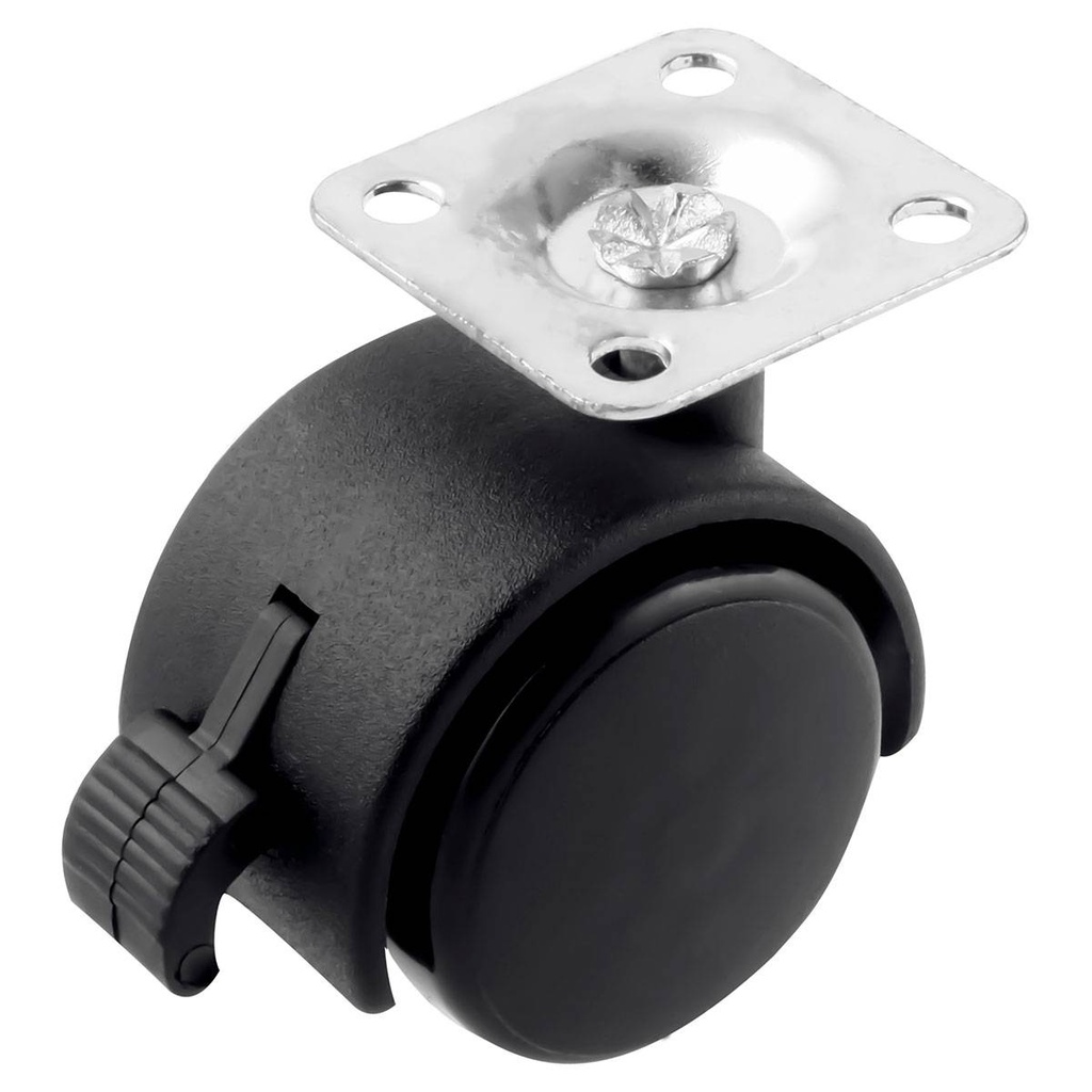 RODAJA TIPO YOYO PLACA C/FRENO 50MM (Precio x pieza - Empaque c/4 pzas)