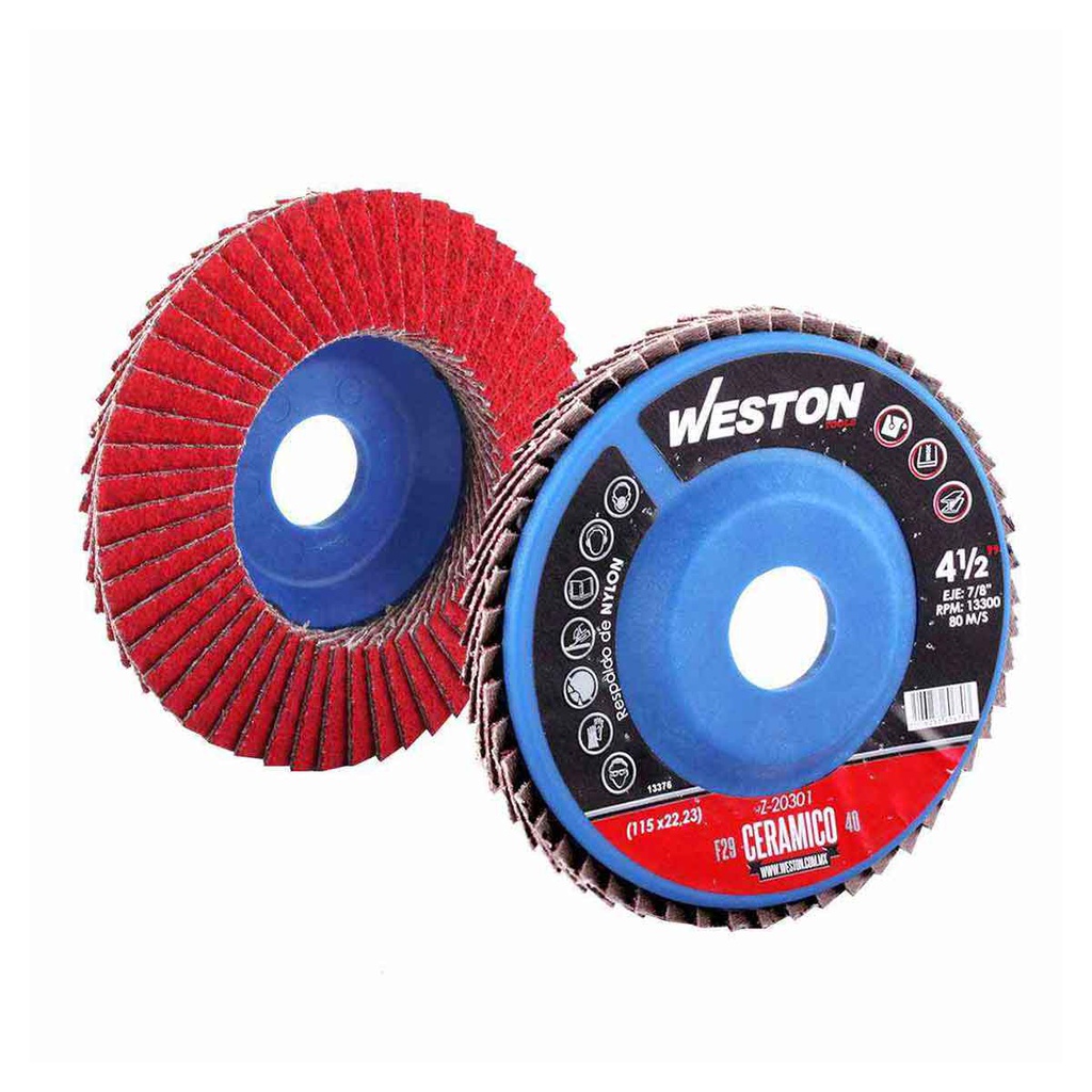 DISCO LAM.CERAMICO C/NYLON  7" X 7/8" G40 (Precio x pieza - Empaque c/10 pzas)