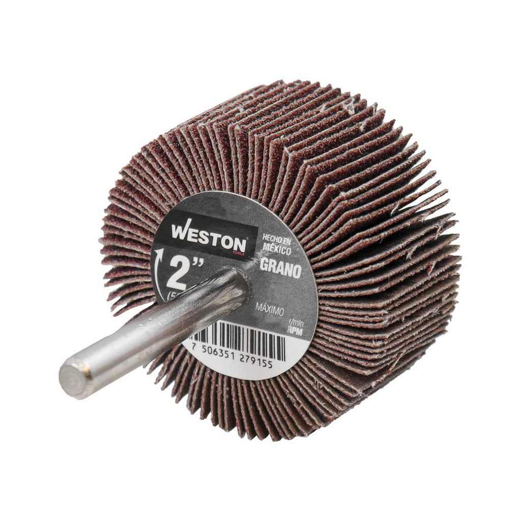 RUEDA FLAP C/VASTAGO A240 2 X 1 X 1/4 (Precio x pieza - Empaque c/10 pzas)