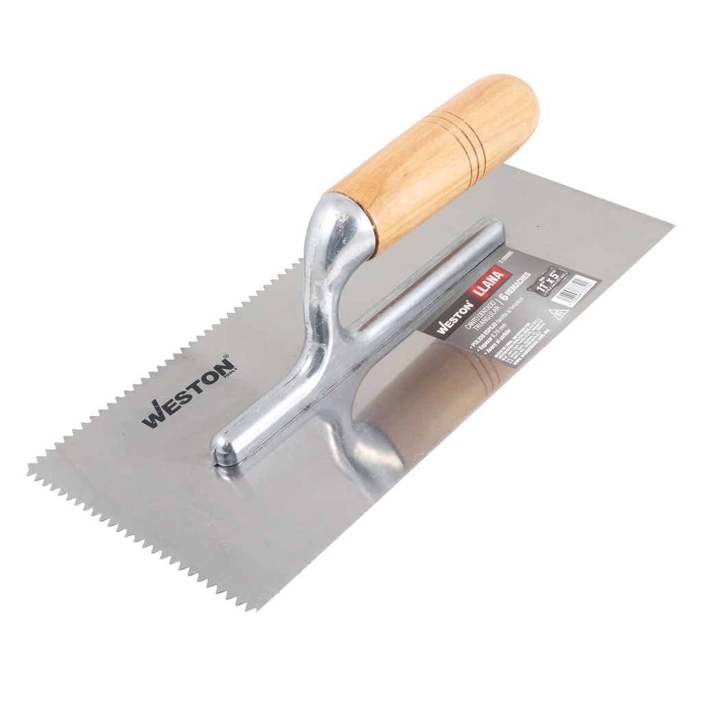 LLANA CANTO DENTADO TRIANGULAR 11" X 5" 6 REMACHES MANGO D/MADERA