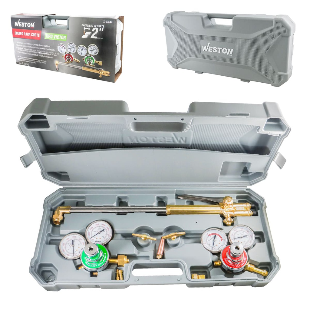 EQUIPO D/CORTE T/VICTOR REG. D/ACERO MALETIN GRIS