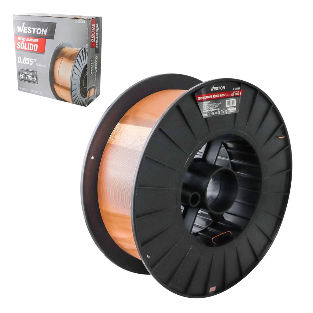 SOLDADURA MICROALAMBRE SOLIDO 70S-6 .035" (15KG)