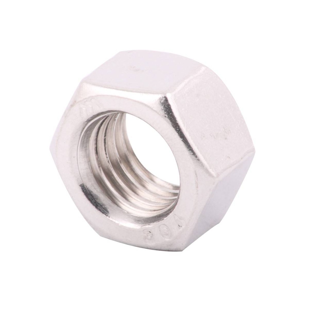 TUERCA HEXAGONAL  DE ACERO INOX. M5-0.80 (Precio x Caja c/300 pzas)