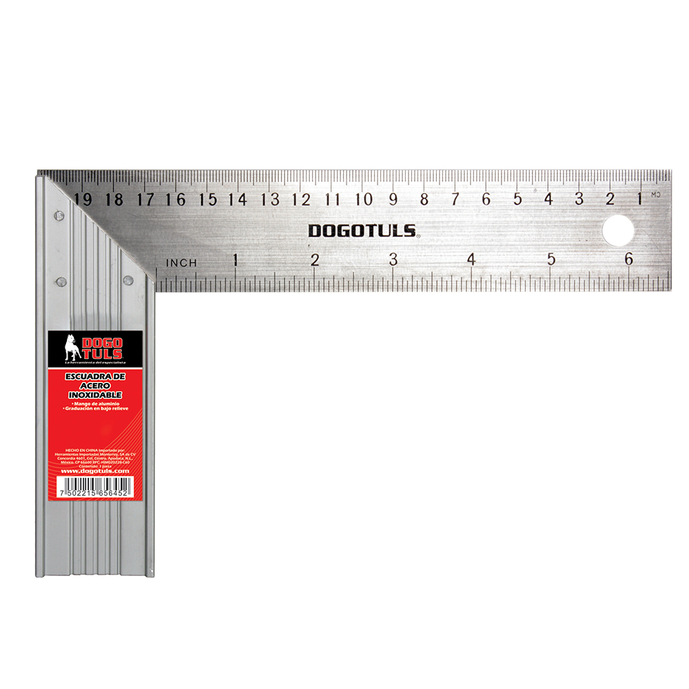 ESCUADRA CARPINTERO 12" ACERO INOX DOGO