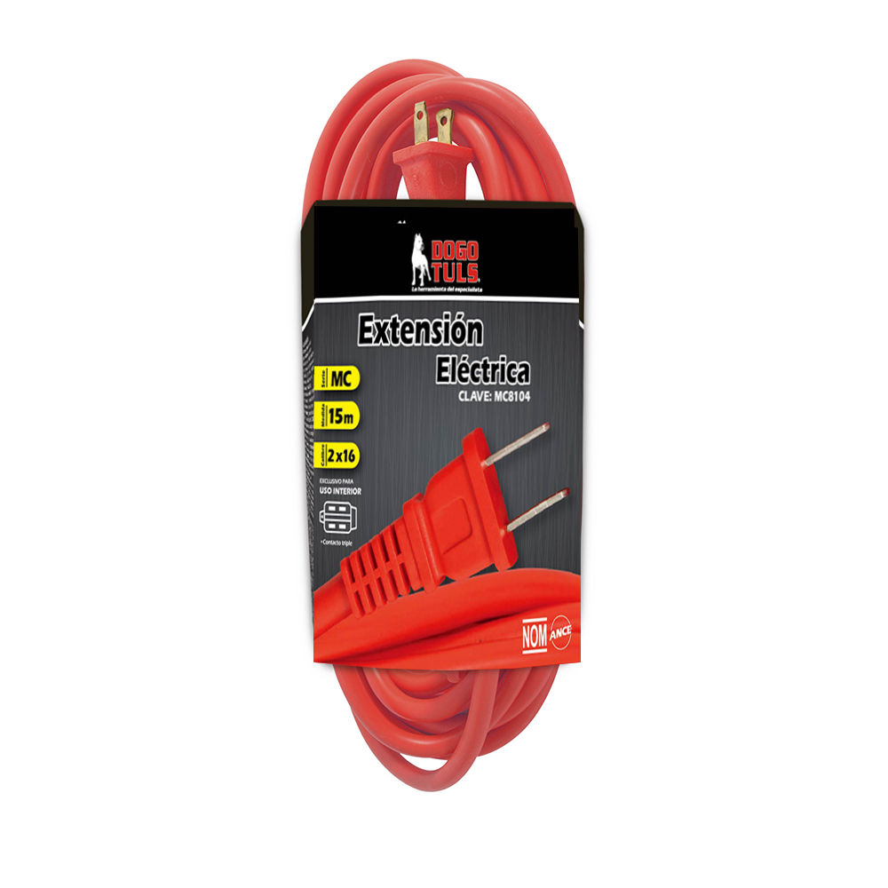 EXTENSION ELECTRICA 2x16 15 MTS USO RUDO