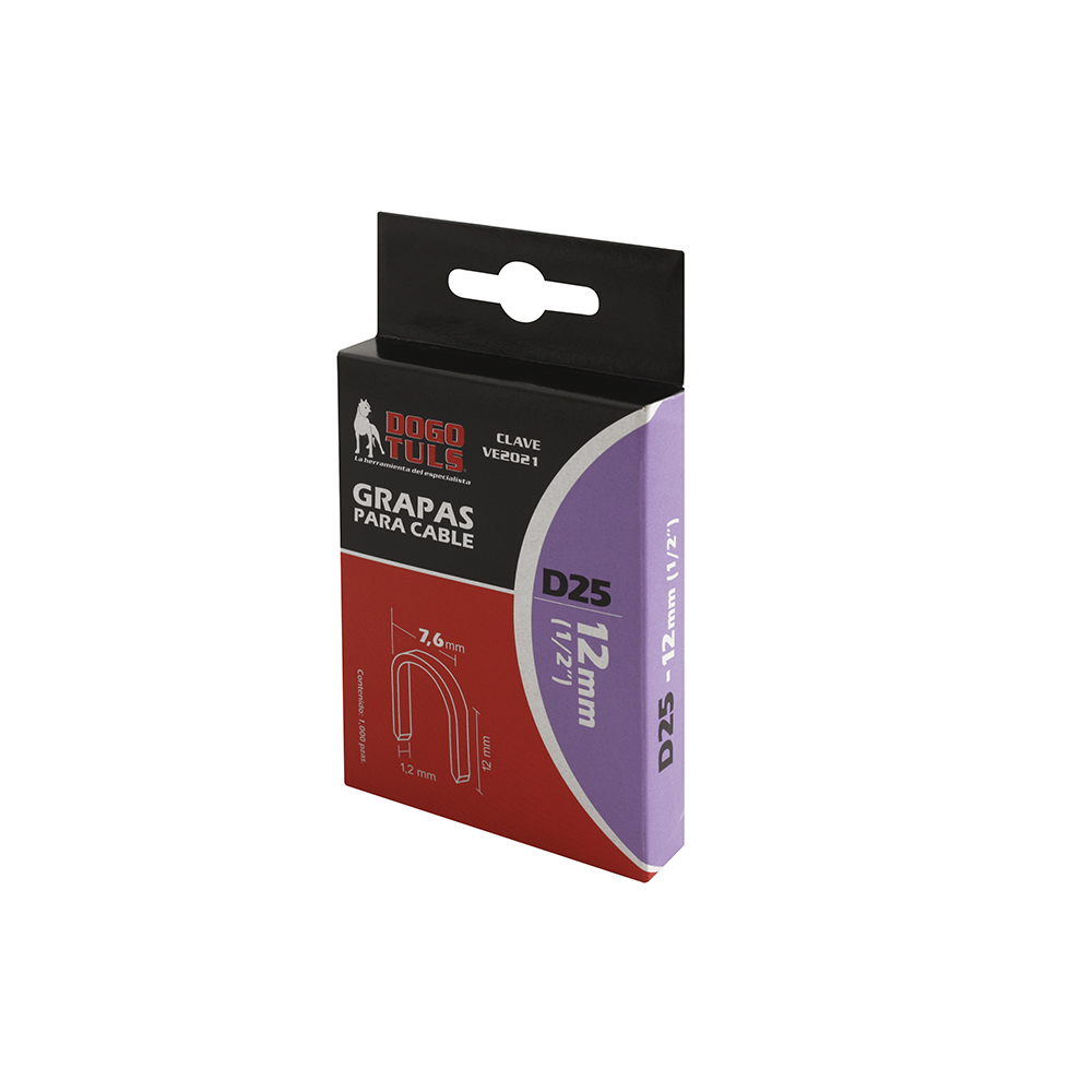 GRAPAS D25 1/2" 12MM (1000 PZAS)