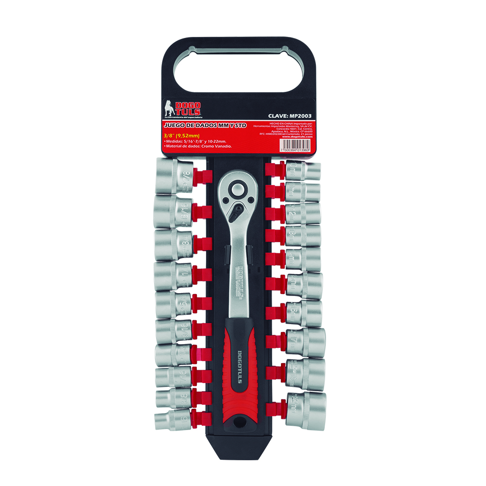 JUEGO DADOS D2 1/2" MM-STD MATRACA 21PZ