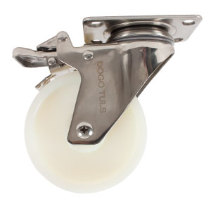 RODAJA ACERO INOX NYLON GIRA Y FRENO 4"