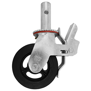 RODAJA ANDAMIO HULE FIERRO GIRA FRENO 6"