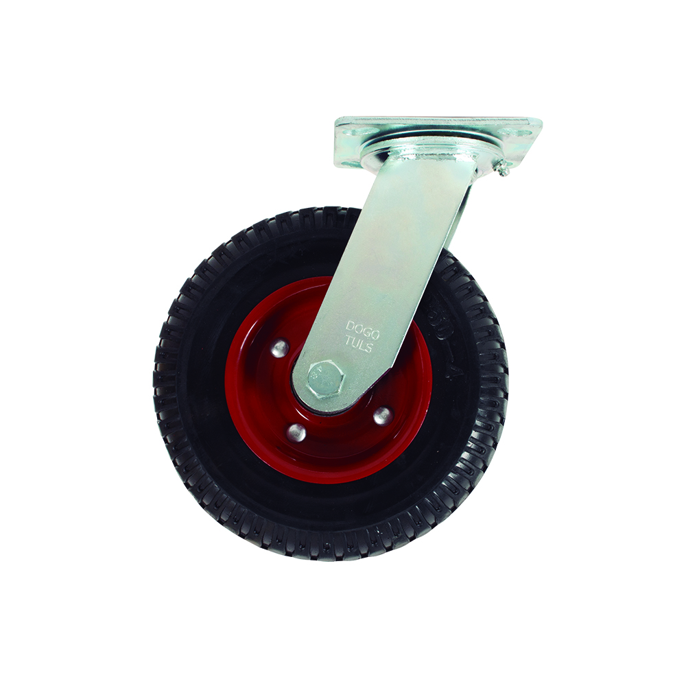 RODAJA DE HULE SOLIDO GIRATORIA 8"