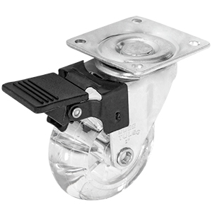 RODAJA PU TRANSPARENTE GIRAT / FRENO 2" 