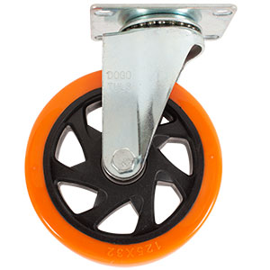 RODAJA PVC NARANJA GIRATORIA 5"