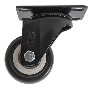 RODAJA PVC NEGRO GIRATORIA 2"