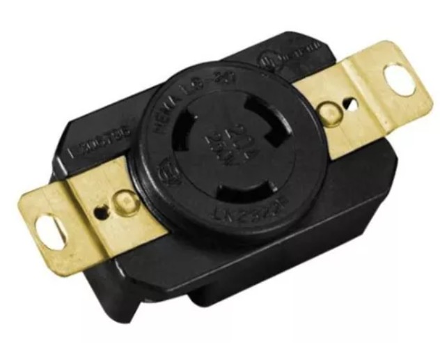 CONTACTO PARED SEGURIDAD MEDIA VUELTA 3P 15A 250V NYLON