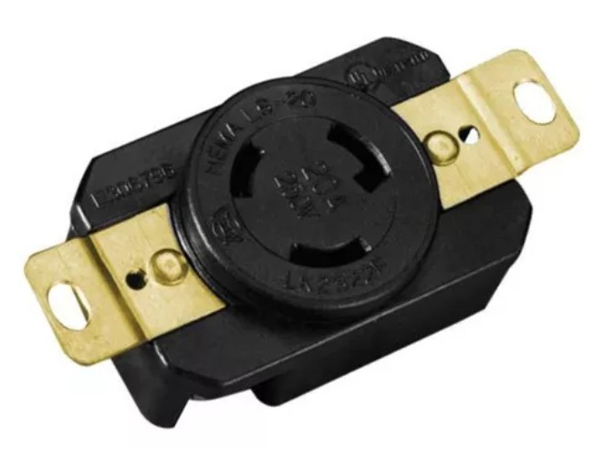 CONTACTO PARED SEGURIDAD MEDIA VUELTA 3P 15A 277V NYLON