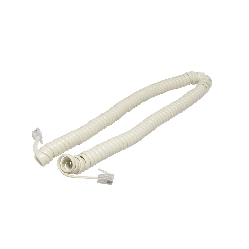 CABLE ESPIRAL PARA AURICULARMARFIL 2.10M
