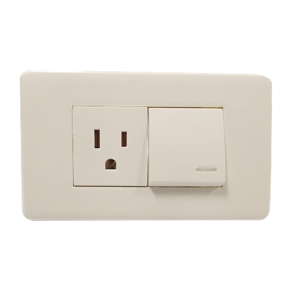 APAGADOR Y CONTACTO CON PLACA MARFIL 36 mm 10 A  250 V