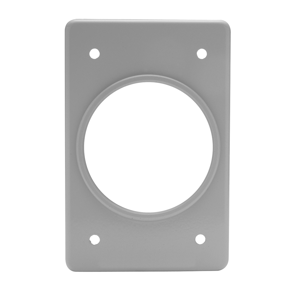 PLACA DE ALUMINIO GRIS PARA RECEPTACULO SENCILLO 55mm