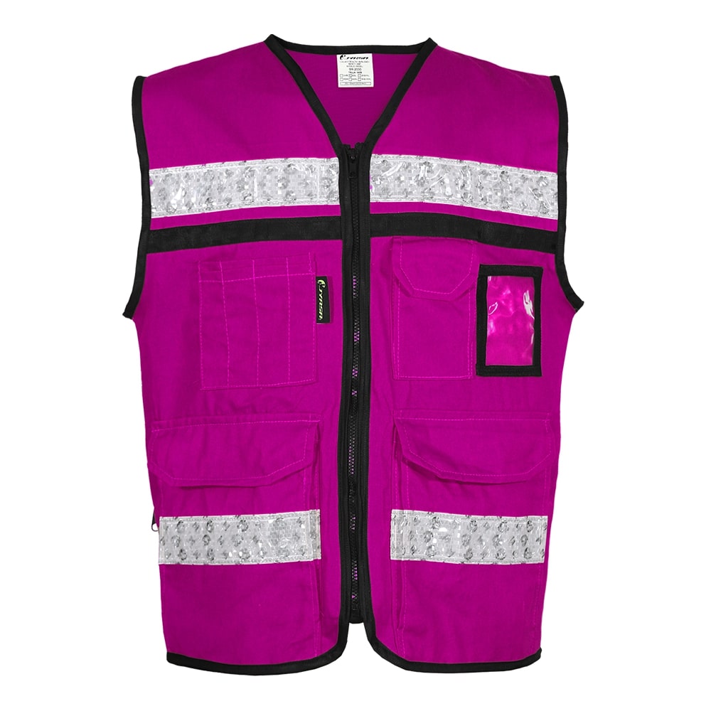 CHALECO RESCATISTA CERRADO MORADO 100% ALGODON C/ REF TALLA MD