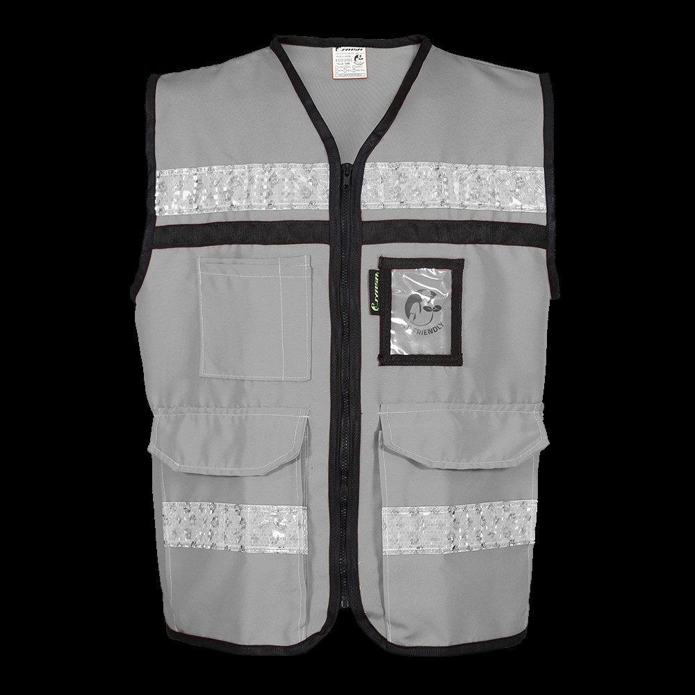 CHALECO GRIS CERRADO  TIPO RESCATISTA LIGERO CLASE II TALLA CH