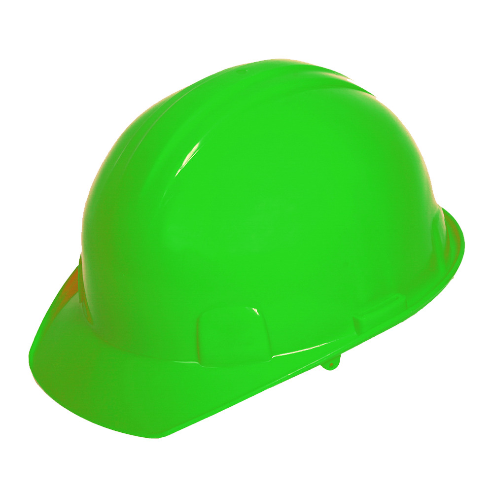 CASCO TIPO CACHUCHA DIELECTRICO ECOFRIENDLY VERDE ALTA VISIBILIDAD SUSPENSION 6 PUNTOS PLASTICA, TIPO 1 CLAS E.