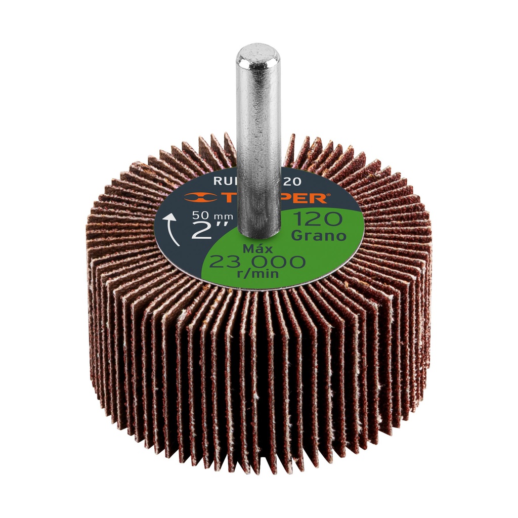 Rueda flap de 2', grano 120, Truper