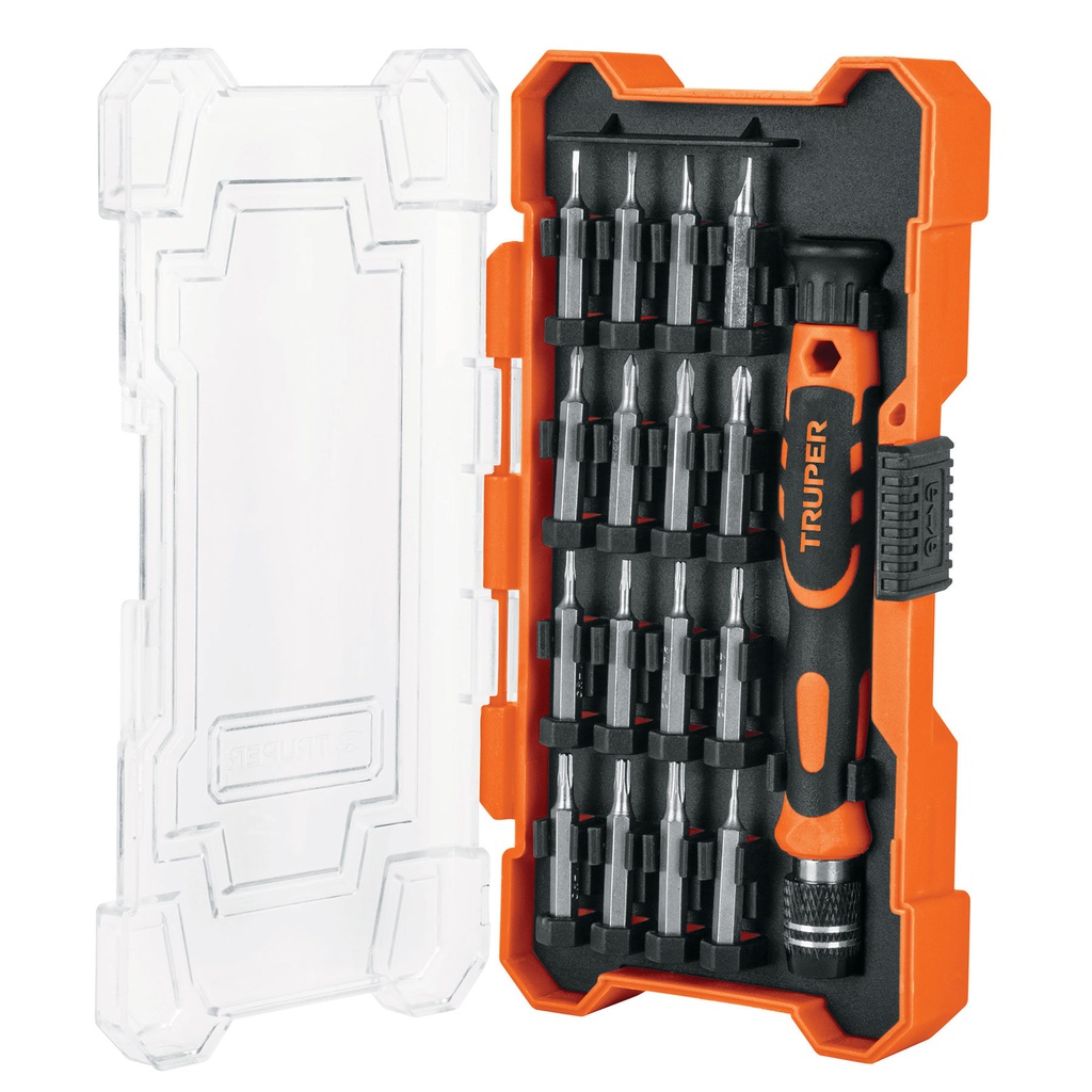 Desarmador de precision con 16 puntas intercambiables