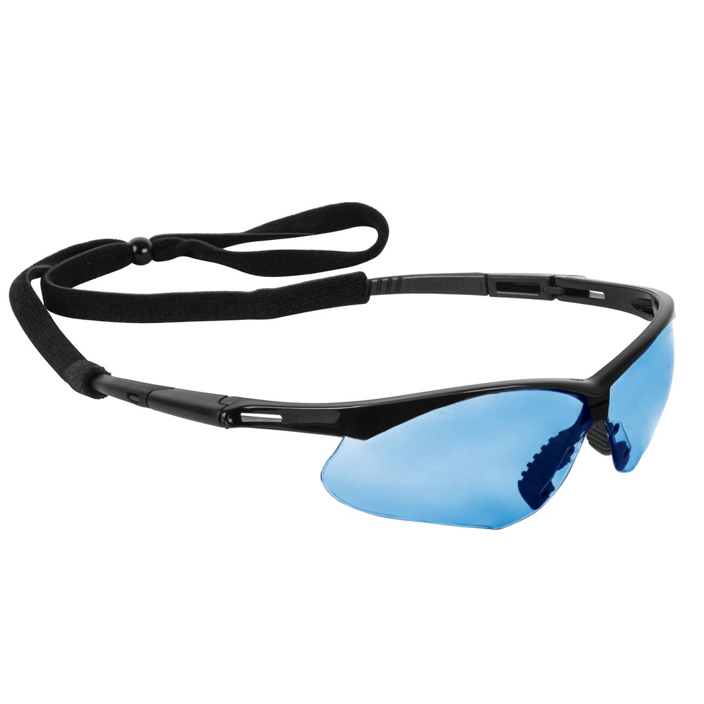 Lentes seguridad azul antiempaño c/cordon ajustable, Sport