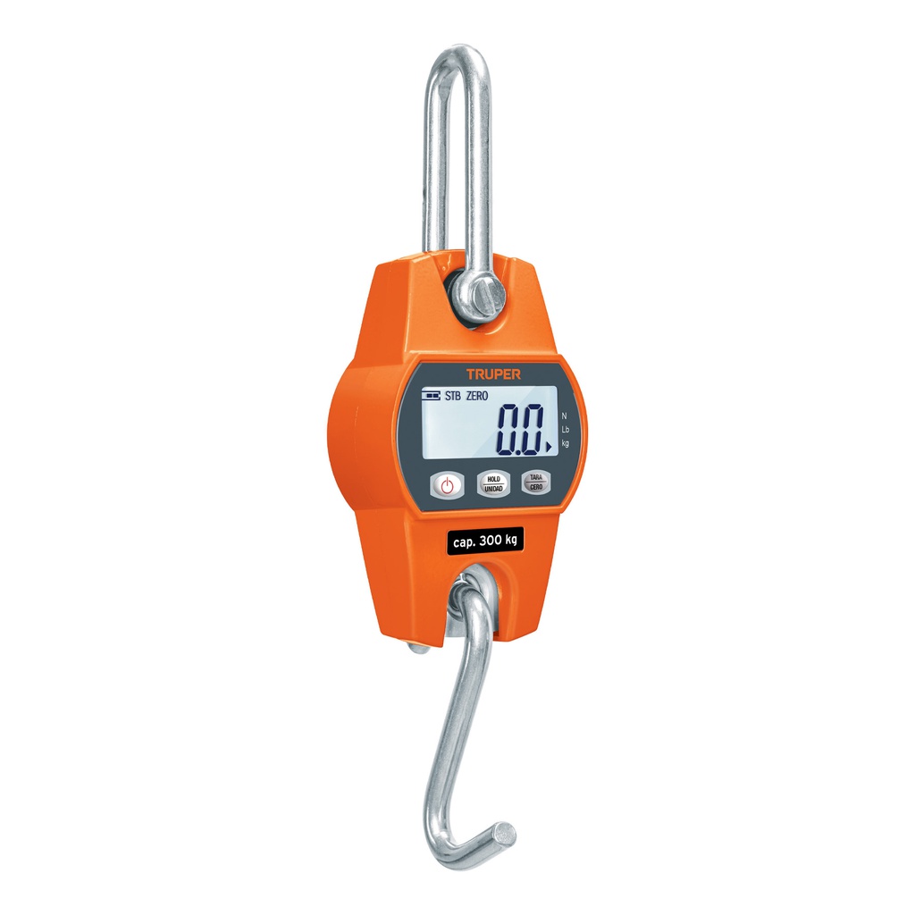 Bascula electronica colgante, de pilas, 300 kg, Truper
