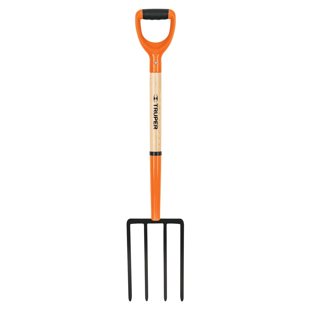 Bieldo T-2000 para jardin, 4 dientes cuadrados, mgo 28'