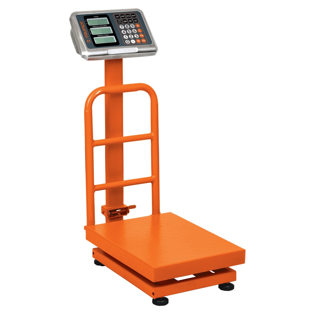 Bascula electronica de plataforma, plegable, 100 kg, Truper